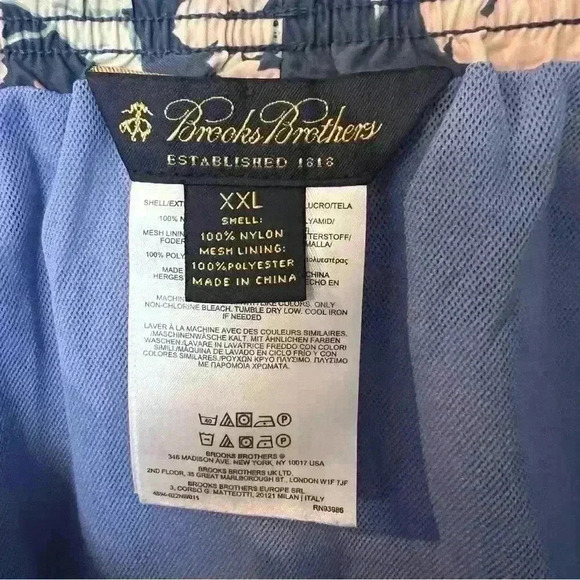 Brooks Brothers Men’s Floral Swim Trunks Shorts Size XXL - Picture 5 of 6